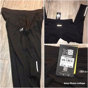 NWT Karrimor Run Tight leggings  (tight) Black with reflector accents size 8 US